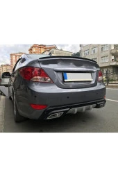 OTO H.İ.T.  HYUNDAİ ACCENT BLUE UYUMLU BODY KİT DİFÜZÖR 2 ÇIKIŞ GRİ KARE thumbnail 1