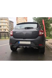OTO H.İ.T.  DACİA SANDERO UYUMLU BODY KİT DİFÜZÖR 2 ÇIKIŞ GRİ KARE thumbnail 1