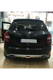 OTO H.İ.T.  SKODA FABİA ORTA KASA UYUMLU BODY KİT DİFÜZÖR 4 ÇIKIŞ YUVARLAK GRİ MODEL 1 thumbnail 1