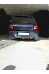 OTO H.İ.T.  VOLKSWAGEN GOLF 4 UYUMLU BODY KİT DİFÜZÖR 4 ÇIKIŞ YUVARLAK SİYAH MODEL 2 thumbnail 1