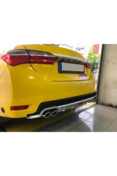 OTO H.İ.T.  TOYOTA COROLLA 12-19 MAKYAJLI UYUMLU BODY KİT DİFÜZÖR 4 ÇIKIŞ YUVARLAK GRİ MODEL 1 thumbnail 1