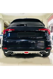 OTO H.İ.T.  FİAT EGEA HATCHBACK UYUMLU BODY KİT DİFÜZÖR 4 ÇIKIŞ YUVARLAK GRİ MODEL 1 thumbnail 1