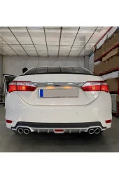 OTO H.İ.T.  TOYOTA COROLLA MAKYAJSIZ UYUMLU BODY KİT DİFÜZÖR 4 ÇIKIŞ YUVARLAK GRİ MODEL 1 thumbnail 1