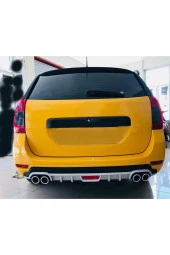 OTO H.İ.T.  DACİA LOGAN MCV UYUMLU BODY KİT DİFÜZÖR 4 ÇIKIŞ YUVARLAK GRİ MODEL 1 thumbnail 1