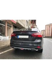 OTO H.İ.T.  FORD FOCUS 3 UYUMLU BODY KİT DİFÜZÖR 4 ÇIKIŞ YUVARLAK GRİ MODEL 1 thumbnail 1