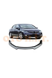 OTO H.İ.T.  Honda Civic Fd6 Uyumlu Esnek Ayarlanabilir 3 Parça Kanatlı Piano Black Ön Lip thumbnail 1
