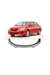 OTO H.İ.T.  Toyota Corolla 2006-2013 Uyumlu  Esnek Ayarlanabilir 3 Parça Kanatlı Piano Black Ön Lip thumbnail 1
