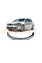 OTO H.İ.T.  Volkswagen Golf 6 Uyumlu Esnek Ayarlanabilir 3 Parça Kanatlı Piano Black Ön Lip thumbnail 1