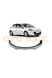 OTO H.İ.T.  Renault Clio 3 Uyumlu Esnek Ayarlanabilir 3 Parça Kanatlı Piano Black Ön Lip thumbnail 1