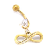 Altın Kaplama Zirkon Taşlı Sonsuzluk Piercing PRC-127 - 5