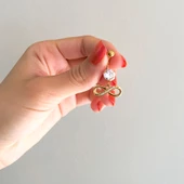 Altın Kaplama Zirkon Taşlı Sonsuzluk Piercing PRC-127 - 2