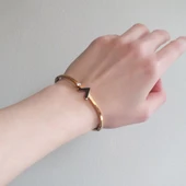 Çelik Kelepçe Bileklik Rose V Harfli BLZ-471 - 4