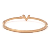 Çelik Kelepçe Bileklik Rose V Harfli BLZ-471 - 3