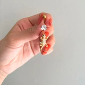 Altın Kaplama Zirkon Taşlı Kerkentele Piercing PRC-129 thumbnail 2