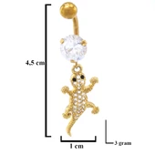 Altın Kaplama Zirkon Taşlı Kerkentele Piercing PRC-129 thumbnail 3