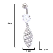 316L Çelik Zirkon Taşlı Piercing PRC-132 - 3