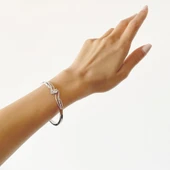 Çelik Kelepçe Bileklik Zirkon Taşlı Model BLZ-286 thumbnail 3