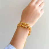 Samanyolu Bileklik 22 Ayar Altın Kaplama Lazerli BLK-997 thumbnail 2