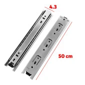 Bilyalı Dolap Çekmece Rayı Metal En 4.3 cm Uzunluk 50 cm Gardrop Mutfak Dolabı thumbnail 2