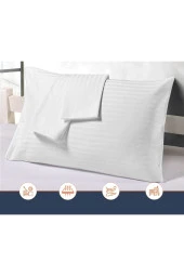 Good Morning 2'li Pamuk Saten Yastık Kılıfı - Otel Yastık Kılıfı - 1