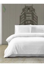 Soft Colours Kolay Ütülenen Çift Kişilik Pamuklu Nevresim SETİ + 2 Adet Yastık Kılıfı BEYAZ - 1