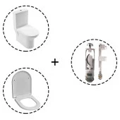 Serel Nita Yuvarlak Btw Duvara Sıfır Klozet Seti SET.NT63STS110H - 2