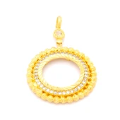 Altın Kaplama Dorikalı Yurvarlak Yarım Çerçeve Kolye Ucu TGR-366 thumbnail 1