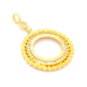 Altın Kaplama Dorikalı Yurvarlak Yarım Çerçeve Kolye Ucu TGR-366 thumbnail 3