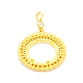 Altın Kaplama Dorikalı Yurvarlak Yarım Çerçeve Kolye Ucu TGR-366 thumbnail 5