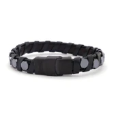 316L Çelik Deri Siyah Erkek Spor Kelepçe Bileklik EBLK-451 thumbnail 1