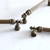 Şah 128 mm Eskitme Antik Sarı Metal  Metal Mobilya Mutfak Çekmece Dolap Dolabı Kulpu Kulbu Kulpları - 3