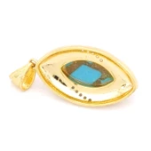 FerizZ Altın Kaplama Turkuaz Taş Kolye Ucu TGR-456 thumbnail 5