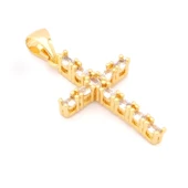 FerizZ Altın Kaplama Tek Sıra Zirkon Taşlı Hac Kolye Ucu TGR-494 thumbnail 3