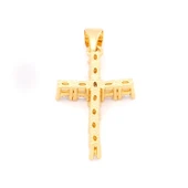 FerizZ Altın Kaplama Tek Sıra Zirkon Taşlı Hac Kolye Ucu TGR-494 thumbnail 4