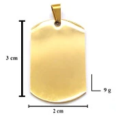 FerizZ Altın Kaplama İsim Yazılabilir Künye Kolye Ucu TGR-547 thumbnail 3