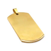 FerizZ Altın Kaplama İsim Yazılabilir Künye Kolye Ucu TGR-547 thumbnail 4