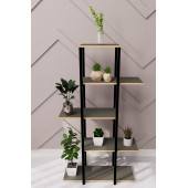 Eportatif Dekoratif 5 Raflı Metal Çiçeklik Saksı Standı Saksılık Füme 1350 - 1