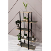 Eportatif Dekoratif 5 Raflı Metal Çiçeklik Saksı Standı Saksılık Füme 1350 - 2