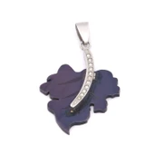 FerizZ 316L Çelik Zirkon Taşlı Yaprak Kolye Ucu TGR-574 thumbnail 5