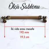 Şah 192 mm Eskitme Antik Sarı  Metal Mobilya Mutfak Çekmece Kapak Dolap Dolabı Kulpu Kulbu Kulpları thumbnail 2