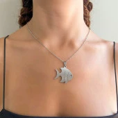 FerizZ 316L Çelik Balık Şeklinde Kolye Ucu TGR-572 thumbnail 2