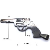 FerizZ 316L Çelik Tabanca Şeklinde Kolye Ucu TGR-573 thumbnail 4