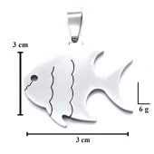 FerizZ 316L Çelik Balık Şeklinde Kolye Ucu TGR-572 thumbnail 3