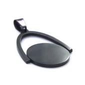 FerizZ 316L Çelik Siyah Yuvarlak Detaylı Kolye Ucu TGR-557 thumbnail 5