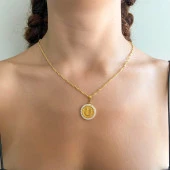 FerizZ Altın Kaplama Zirkon Taşlı U Harfli Kolye Ucu TGR-534 thumbnail 2