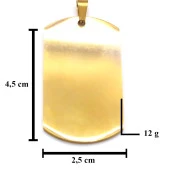 FerizZ Altın Kaplama İsim Yazılabilir Künye Kolye Ucu TGR-540 thumbnail 3