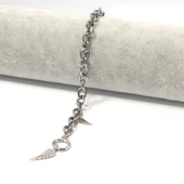 316L Çelik Kanat Detaylı Zincir Bileklik BLK-776 thumbnail 1