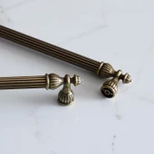 Şah 224 mm Eskitme Antik Sarı  Metal Mobilya Mutfak Çekmece Kapak Dolap Dolabı Kulpu Kulbu Kulpları - 8