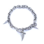 316L Çelik Kanat Detaylı Zincir Bileklik BLK-776 thumbnail 2