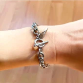 316L Çelik Kanat Detaylı Zincir Bileklik BLK-776 thumbnail 6